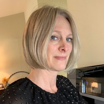 Vohg Hair - tapered bob with undercut layers, a little layering on top for texture, versatile bangs for parting multiple ways - Hair Salons Near Me - Encinitas, California