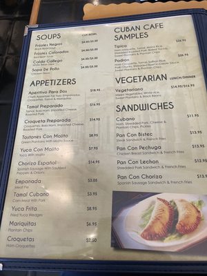 Menu photo 6 The Cuban Cafe Restaurant Boca Raton, FL