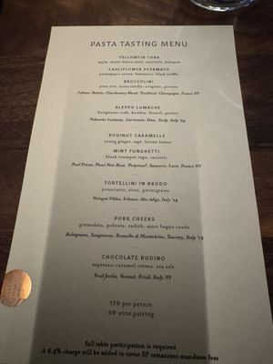 Menu photo 6 Flour + Water San Francisco, CA Menu photo 6 Flour + Water San Francisco, CA