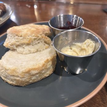 Barrel House Restaurant and Bar - Side biscuit with butter and jam, good biscuit - Whiskey Bars Near Me - Mt. Juliet, Tennessee