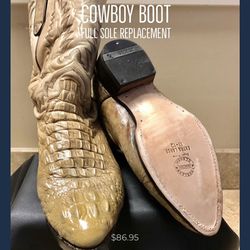 Ramos Shoe Service - Cowboy Boot Full Sole and Heel Replacement