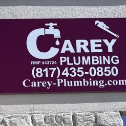 Exterior outside entrance of Carey Plumbing - Our Sign - Irving, Texas Exterior outside entrance of Carey Plumbing - Our Sign - Irving, Texas