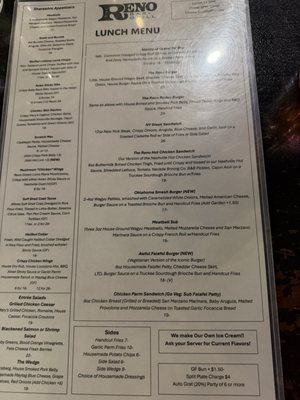 Menu photo 6 Reno Bar and Grill Reno, NV