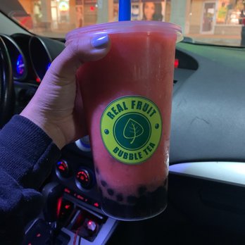 Real Fruit Bubble Tea - Strawberry Slush with tapioca - Bubble Tea Near Me - Mississauga, Ontario