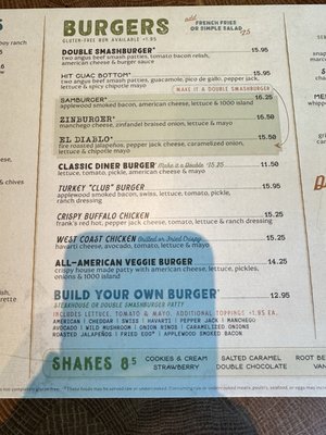 Menu photo 6 Zinburger Scottsdale, AZ