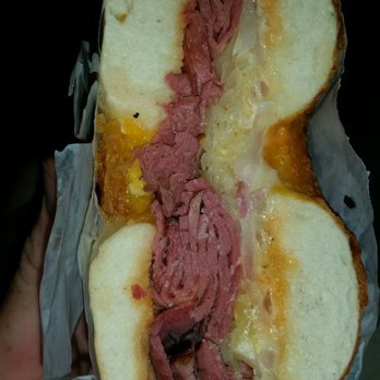Brooklyn Bridge Bagel Works - reuben bagel. Pretty much the only thing I get here. this is what introduced me to the reuben. still bomb today - Bagels Near Me - Chico, California Brooklyn Bridge Bagel Works - reuben bagel. Pretty much the only thing I get here. this is what introduced me to the reuben. still bomb today - Bagels Near Me - Chico, California