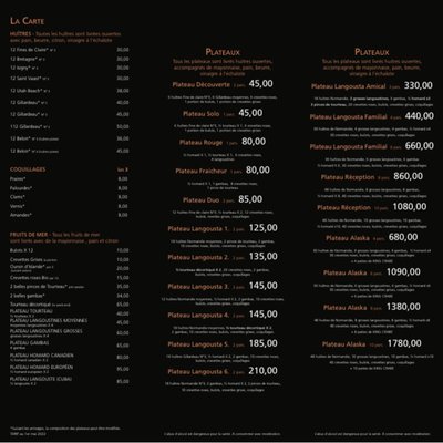 Menu photo 2 Langousta Paris, 75 Menu photo 2 Langousta Paris, 75