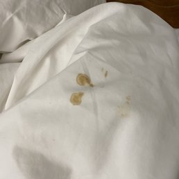 Stained blood sheets