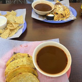 Taqueria El Guero - Birria Quesa Taco Platter Birria Quesadilla Chips and queso - Tacos Near Me - Smyrna, Georgia