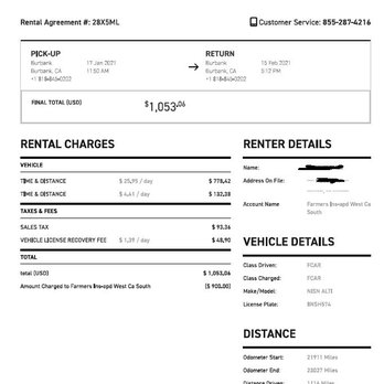 Enterprise Rent-A-Car - What I was charged - Car Rental Near Me - Burbank, California Enterprise Rent-A-Car - What I was charged - Car Rental Near Me - Burbank, California