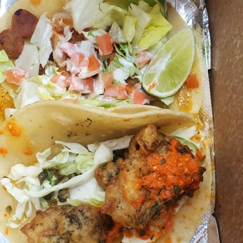 Green New American Vegetarian - A San Diego "fish" taco and an Ultimo "fish" taco. SD much preferred, I could eat all of em! - Vegetarian Near Me - Tempe, Arizona Green New American Vegetarian - A San Diego "fish" taco and an Ultimo "fish" taco. SD much preferred, I could eat all of em! - Vegetarian Near Me - Tempe, Arizona