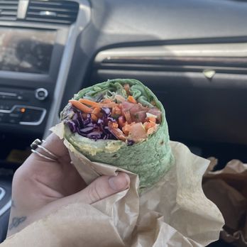 3Natives - Got the veg head wrap. Hummus, veggies on a spinach wrap. Very light, added hot sauce. Cute place! Want to try their smoothies - Acai Bowls Near Me - St. Augustine, Florida