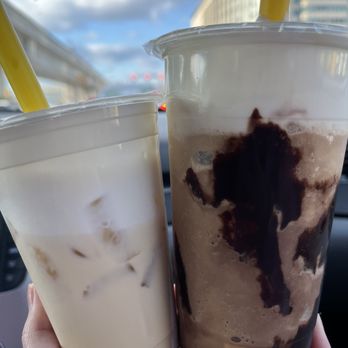 Teas'n You - Honey Green Milk Tea with Flan Custard and Seasalf foam topping Mocha frap with Flan Custard, coffee jelly, egg custard - Bubble Tea Near Me - Vienna, Virginia Teas'n You - Honey Green Milk Tea with Flan Custard and Seasalf foam topping Mocha frap with Flan Custard, coffee jelly, egg custard - Bubble Tea Near Me - Vienna, Virginia