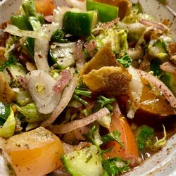 La Shish Taouk - Fattouch salad - post-mix and half-eaten - so good