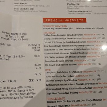 Eureka! - 11 dollars for Eagle Rare. 4 dollar upcharge for an old fashioned. WTF - American Near Me - Mountain View, California Eureka! - 11 dollars for Eagle Rare. 4 dollar upcharge for an old fashioned. WTF - American Near Me - Mountain View, California