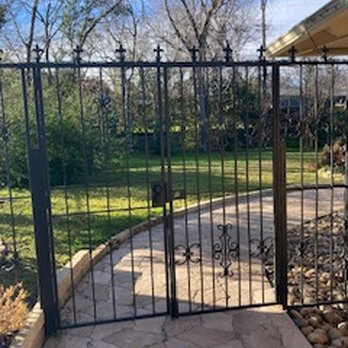 Britton Masonry - David did all of this project. From building/welding/painting the iron fencing to the walkway and flower beds. - Masonry/Concrete Near Me - Fort Worth, Texas
