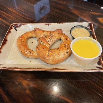 Highland Local - Malted Everything Pretzel with Beer Cheese $1 Extra (April 2023) - Brewpubs Near Me - Highland, Maryland Highland Local - Malted Everything Pretzel with Beer Cheese $1 Extra (April 2023) - Brewpubs Near Me - Highland, Maryland