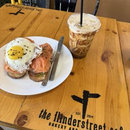 Smoked Salmon Avocado Toast & Iced Caramel Macchiato Smoked Salmon Avocado Toast & Iced Caramel Macchiato
