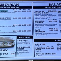 Capriotti's Sandwich Shop - Menu