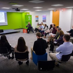 Goethe-Institut Chicago - Audience is listening to a lecture.