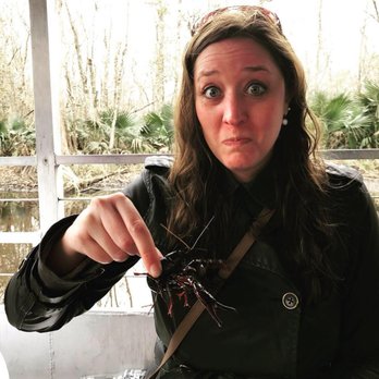 Gray Line New Orleans - Holding a creepy crawfish on the Cajun Pride swamp tour - Tours Near Me - New Orleans, Louisiana Gray Line New Orleans - Holding a creepy crawfish on the Cajun Pride swamp tour - Tours Near Me - New Orleans, Louisiana