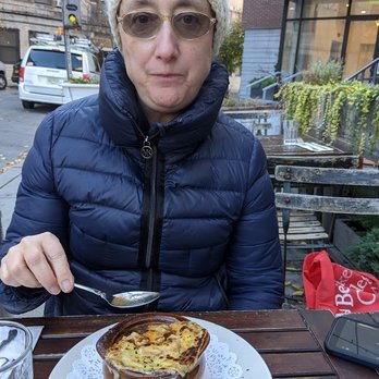 Madame - Real French onion soup on the outdoor patio. - French Near Me - Jersey City, New Jersey