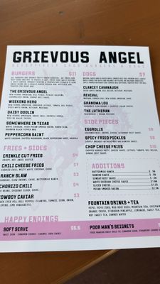Menu photo 2 Grievous Angel Lakeland, FL