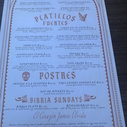 The drink menu The drink menu