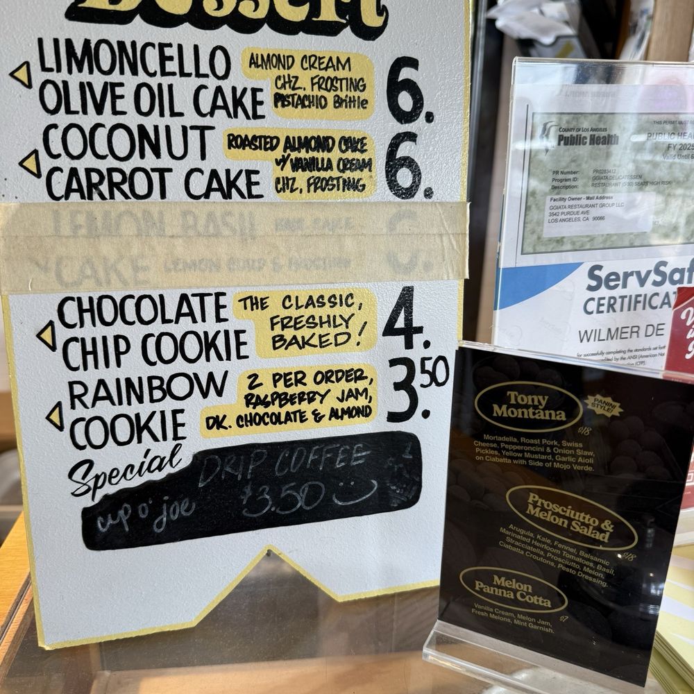 Ggiata - Venice - Dessert menu - Sandwiches Near Me - Los Angeles, California