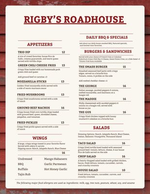 Menu photo 4 Rigby’s Roadhouse Livermore, CO