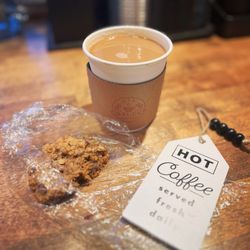 Cozi Cup Coffee - Oatmeal choc chip cookie pairs well with my Americano