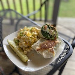 Inn By The River - BLAT with a side of Mac and cheese.  I'm not a big pasta person but that Mac and cheese was to die for!!!