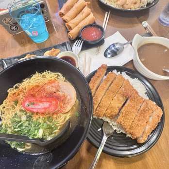 Aji Ramen - Combo Set A: ramen, chicken katsu curry, fried Goyza, fried Shrimp Roll, salted egg chicken wings with fried rice - Ramen Near Me - Waipahu, Hawaii Aji Ramen - Combo Set A: ramen, chicken katsu curry, fried Goyza, fried Shrimp Roll, salted egg chicken wings with fried rice - Ramen Near Me - Waipahu, Hawaii