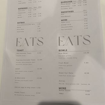 Nurture Coffee  Eats - Current menu - Coffee & Tea Near Me - Bass Lake, California