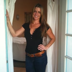 Nina Lafuente Waxing - Nina in front of her business. (Yes, she's gorgeous...)
