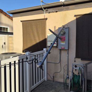 New Quest Electric - Collapsed service mast before repair. - Lighting Fixtures & Equipment Near Me - Montclair, California