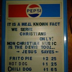Western Motel - A sign that was hanging in the office and ice cream shoppe