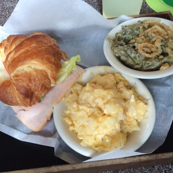 Mill Creek Cafe - Enjoying a festive meal today! My turkey croissant has avocado, crispy lettuce fresh tomatoes and mayo! Oh joy! - American Near Me - Clarence, Iowa