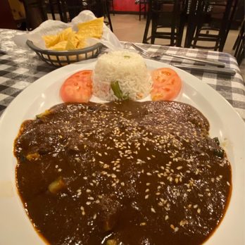 Kahlo's - Moles 7 Chili Plate ~ vegan version with zucchini - Mexican Near Me - Denver, Colorado