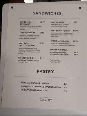 Menu photo 1 The Cakery Cafe San Diego, CA Menu photo 1 The Cakery Cafe San Diego, CA