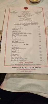 Menu photo 8 Sparks Steak House New York, NY Menu photo 8 Sparks Steak House New York, NY