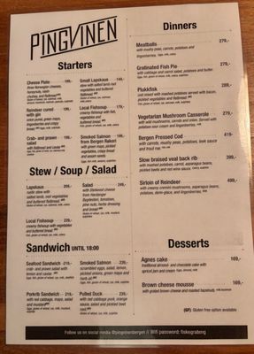 Menu photo 1 Pingvinen Bergen, 12