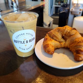 Bottle & Bean - White mocha and crossiant - Wine Bars Near Me - Chandler, Arizona
