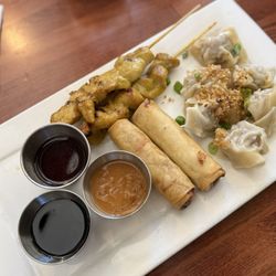 Rao Thai Eatery - Rao's Platter(there was 3 egg rolls but my husband ate one)