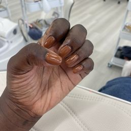 Gel mani and ready for fall! I love this color! Kevin did a fantastic job! Also, Helen made my feet feel soooo smooth! I will be back!