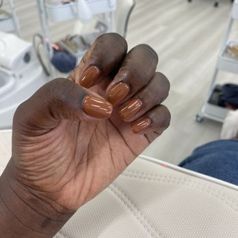 Empire Nail Lounge - Gel mani and ready for fall! I love this color! Kevin did a fantastic job! Also, Helen made my feet feel soooo smooth! I will be back! - Nail Salons Near Me - Los Angeles, California