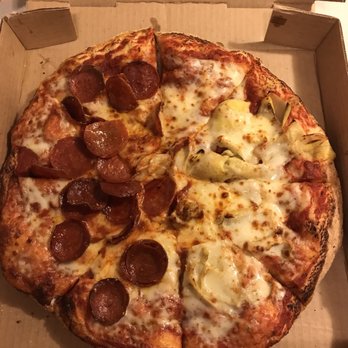 Pizza Shuttle - 1/2 pepperoni 1/2 artichoke hand tossed pizza - Pizza Near Me - Milwaukee, Wisconsin