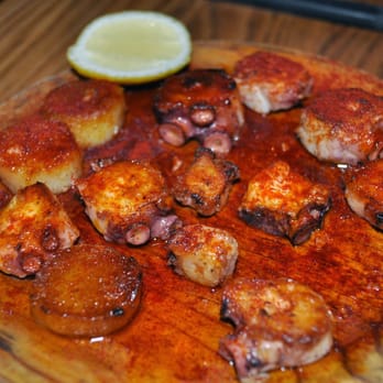 Amada - PULPO A LA GALLEGA Spanish Octopus 12.  Potato rounds and paprika.  Served with a lemon wedge. - Tapas Bars Near Me - Philadelphia, Pennsylvania