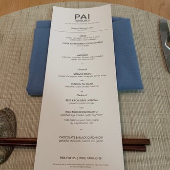 PAI Honolulu - Menu (Valentine's Day 2019) - New American Near Me - Honolulu, Hawaii PAI Honolulu - Menu (Valentine's Day 2019) - New American Near Me - Honolulu, Hawaii