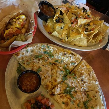 Barrio Brewing - The Sonoran Dog (A Tucson Classic), nachos, Carne Asada Quesadilla - Breweries Near Me - Tucson, Arizona
